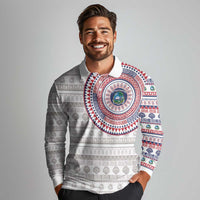 Liberia Long Sleeve Polo Shirt African Tribal Pattern