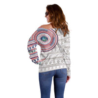 Liberia Off Shoulder Sweater African Tribal Pattern