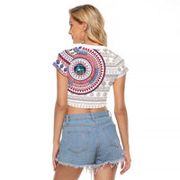 Liberia Raglan Cropped T Shirt African Tribal Pattern