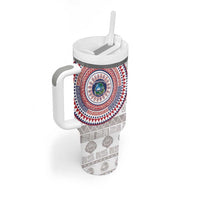 Liberia Tumbler With Handle African Tribal Pattern