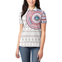 Liberia Women Polo Shirt African Tribal Pattern