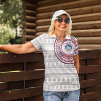 Liberia Women Polo Shirt African Tribal Pattern