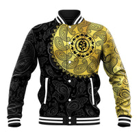 Eritrea Baseball Jacket African Tribal Mix Paisley Pattern