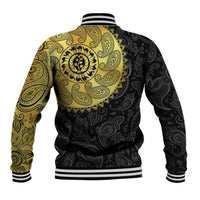 Eritrea Baseball Jacket African Tribal Mix Paisley Pattern
