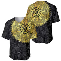 Eritrea Baseball Jersey African Tribal Mix Paisley Pattern