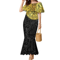 Eritrea Family Matching Mermaid Dress and Hawaiian Shirt African Tribal Mix Paisley Pattern