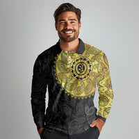 Eritrea Long Sleeve Polo Shirt African Tribal Mix Paisley Pattern