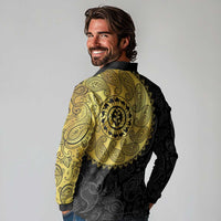 Eritrea Long Sleeve Polo Shirt African Tribal Mix Paisley Pattern