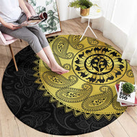 Eritrea Round Carpet African Tribal Mix Paisley Pattern