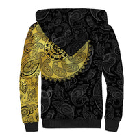 Eritrea Sherpa Hoodie African Tribal Mix Paisley Pattern