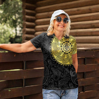 Eritrea Women Polo Shirt African Tribal Mix Paisley Pattern