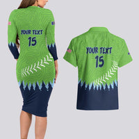 Kane County 2025 Baseball Custom Couples Matching Long Sleeve Bodycon Dress and Hawaiian Shirt Cougar Fight Cougar Win