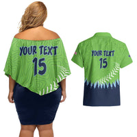 Kane County 2025 Baseball Custom Couples Matching Off Shoulder Short Dress and Hawaiian Shirt Cougar Fight Cougar Win
