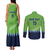 Kane County 2025 Baseball Custom Couples Matching Tank Maxi Dress and Long Sleeve Button Shirt Cougar Fight Cougar Win