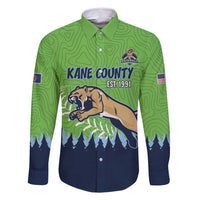 Kane County 2025 Baseball Custom Family Matching Long Sleeve Bodycon Dress and Hawaiian Shirt Cougar Fight Cougar Win