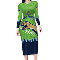 Kane County 2025 Baseball Custom Family Matching Long Sleeve Bodycon Dress and Hawaiian Shirt Cougar Fight Cougar Win
