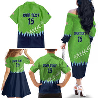 Kane County 2025 Baseball Custom Family Matching Off The Shoulder Long Sleeve Dress and Hawaiian Shirt Cougar Fight Cougar Win