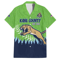 Kane County 2025 Baseball Custom Family Matching Off The Shoulder Long Sleeve Dress and Hawaiian Shirt Cougar Fight Cougar Win