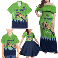 Kane County 2025 Baseball Custom Family Matching Off Shoulder Maxi Dress and Hawaiian Shirt Cougar Fight Cougar Win
