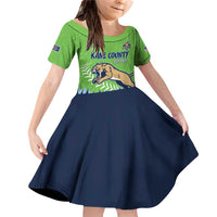 Kane County 2025 Baseball Custom Family Matching Off Shoulder Short Dress and Hawaiian Shirt Cougar Fight Cougar Win