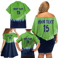 Kane County 2025 Baseball Custom Family Matching Off Shoulder Short Dress and Hawaiian Shirt Cougar Fight Cougar Win