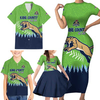 Kane County 2025 Baseball Custom Family Matching Short Sleeve Bodycon Dress and Hawaiian Shirt Cougar Fight Cougar Win