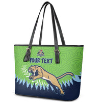 Kane County 2025 Baseball Custom Leather Tote Bag Cougar Fight Cougar Win