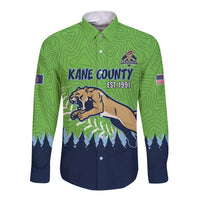 Kane County 2025 Baseball Custom Long Sleeve Button Shirt Cougar Fight Cougar Win