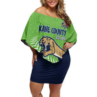 Kane County 2025 Baseball Custom Off Shoulder Short Dress Cougar Fight Cougar Win