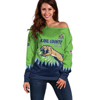 Kane County 2025 Baseball Custom Off Shoulder Sweater Cougar Fight Cougar Win