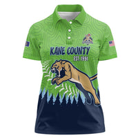 Kane County 2025 Baseball Custom Women Polo Shirt Cougar Fight Cougar Win