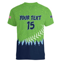 Kane County 2025 Baseball Custom Women V-Neck T-Shirt Cougar Fight Cougar Win