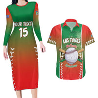 Las Tunas 2025 Baseball Custom Couples Matching Long Sleeve Bodycon Dress and Hawaiian Shirt Palante Lenadores