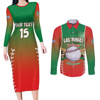 Las Tunas 2025 Baseball Custom Couples Matching Long Sleeve Bodycon Dress and Long Sleeve Button Shirt Palante Lenadores