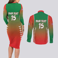 Las Tunas 2025 Baseball Custom Couples Matching Long Sleeve Bodycon Dress and Long Sleeve Button Shirt Palante Lenadores