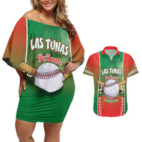 Las Tunas 2025 Baseball Custom Couples Matching Off Shoulder Short Dress and Hawaiian Shirt Palante Lenadores