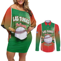 Las Tunas 2025 Baseball Custom Couples Matching Off Shoulder Short Dress and Long Sleeve Button Shirt Palante Lenadores