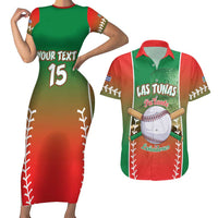 Las Tunas 2025 Baseball Custom Couples Matching Short Sleeve Bodycon Dress and Hawaiian Shirt Palante Lenadores