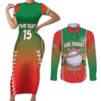 Las Tunas 2025 Baseball Custom Couples Matching Short Sleeve Bodycon Dress and Long Sleeve Button Shirt Palante Lenadores