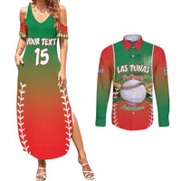 Las Tunas 2025 Baseball Custom Couples Matching Summer Maxi Dress and Long Sleeve Button Shirt Palante Lenadores