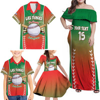 Las Tunas 2025 Baseball Custom Family Matching Off Shoulder Maxi Dress and Hawaiian Shirt Palante Lenadores