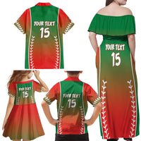Las Tunas 2025 Baseball Custom Family Matching Off Shoulder Maxi Dress and Hawaiian Shirt Palante Lenadores
