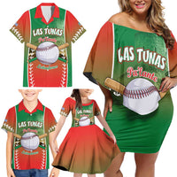 Las Tunas 2025 Baseball Custom Family Matching Off Shoulder Short Dress and Hawaiian Shirt Palante Lenadores