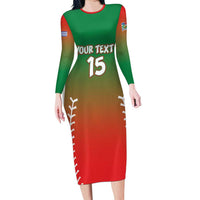 Las Tunas 2025 Baseball Custom Long Sleeve Bodycon Dress Palante Lenadores