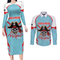 Santa Maria 2025 Baseball Custom Couples Matching Long Sleeve Bodycon Dress and Long Sleeve Button Shirt Come On Pirate