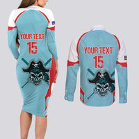 Santa Maria 2025 Baseball Custom Couples Matching Long Sleeve Bodycon Dress and Long Sleeve Button Shirt Come On Pirate