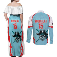 Santa Maria 2025 Baseball Custom Couples Matching Off Shoulder Maxi Dress and Long Sleeve Button Shirt Come On Pirate