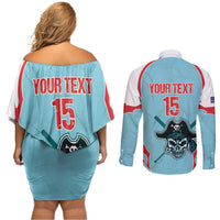 Santa Maria 2025 Baseball Custom Couples Matching Off Shoulder Short Dress and Long Sleeve Button Shirt Come On Pirate