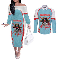 Santa Maria 2025 Baseball Custom Couples Matching Off The Shoulder Long Sleeve Dress and Long Sleeve Button Shirt Come On Pirate