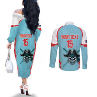 Santa Maria 2025 Baseball Custom Couples Matching Off The Shoulder Long Sleeve Dress and Long Sleeve Button Shirt Come On Pirate
